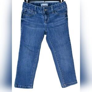 OLD NAVY GIRLS STRETCH CAPRI DENIUM SIZE 6R Adjustable Waist Straight Leg Wash